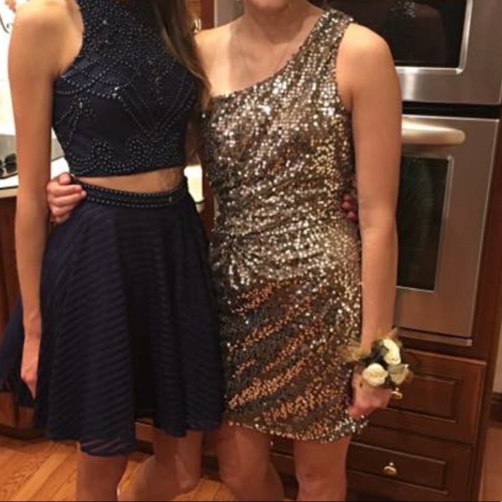 silver sparkly dress